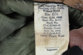 US 1942 officer garrison cap - size 6 5/8= 53  - origineel WO2