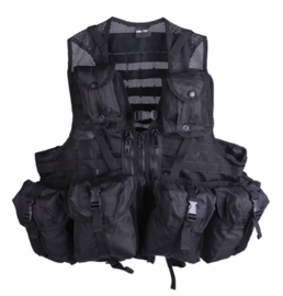 Tactical vest met 8 tassen - zwart