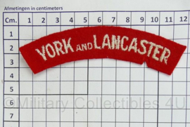 British Army shoulder title ENKEL York and Lancaster - 12 x 3,5 cm - origineel