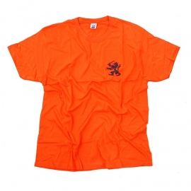 T shirt oranje - met Nederlandse leeuw - nieuw gemaakt - Medium of XL