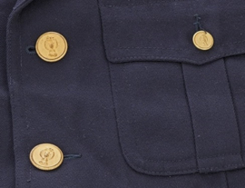 Donkerblauwe Italiaans politie uniform jas MET broek met bies Polizia di Stato - maat 44 of 46 - origineel