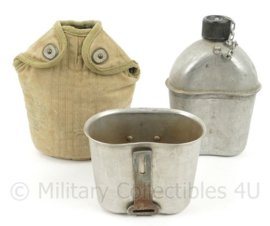 WO2 US veldfles set RVS beker en fles 1944 - origineel