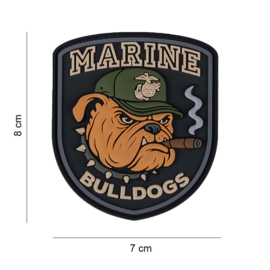 Embleem Marine bulldogs - klittenband - 3D PVC - 8 x 7 cm