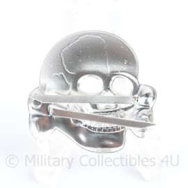 Pet Doodskop Totenkopf metaal Panzer & SS - helder zilver