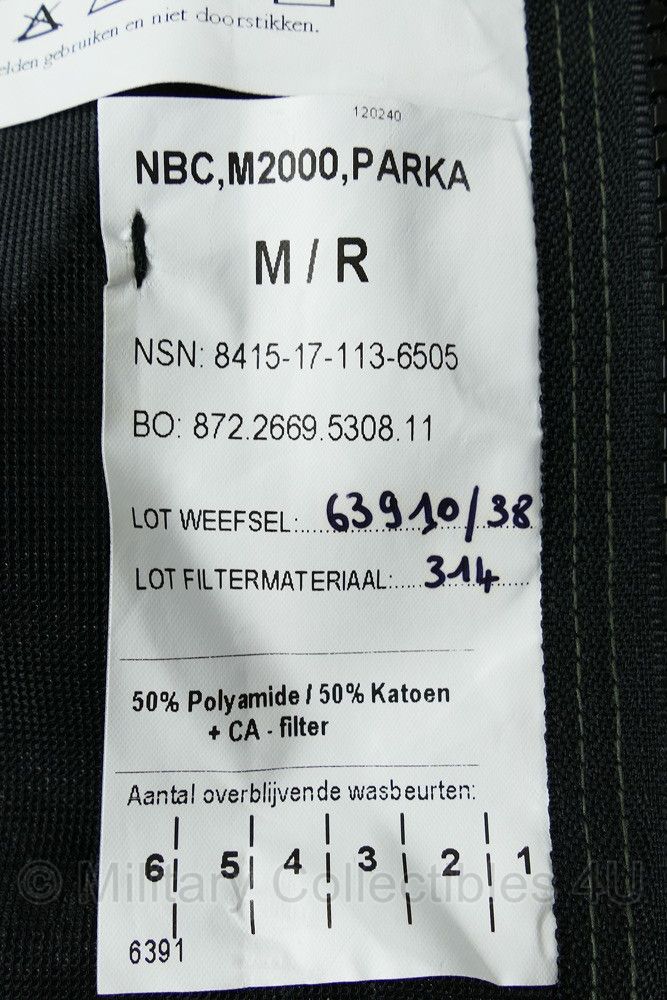 KL M2000 NBC parka en NBC broek woodland - jas maat M/R, broek maat M/S - licht gedragen - origineel