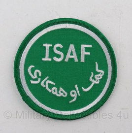KL ISAF armembleem met klittenband (groen) - 8 cm. diameter - origineel