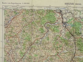 Duitse stafkaart Jugoslawien Karlovac (Karlstadt) Blatt 40 Sonderausgabe Nur für den Dienstgebrauch Joegoslavie - 64,5 x 50 cm. schaal 1:100000 - origineel 1932