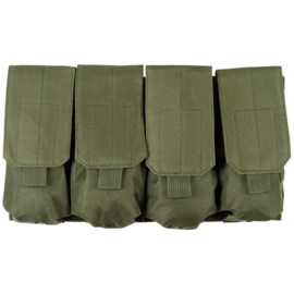 Magazijntas Duadruple Magazin pouch koppeltas MOLLE  - voor 4 stuks M4, M16 of AR15 magazijnen - GROEN