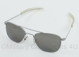 AO American Optical Eyewear Original Pilot Sunglasses silver in case - size 52 - nieuw in doosje - origineel