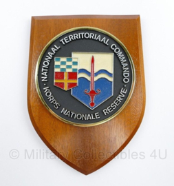 Wandbord Nationaal Territoriaal Commando NATRES Korps Nationale Reserve - 14 x 1,5 x 19 cm - origineel