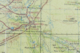Topografische kaart Combodja geplastificeerd - ingeruild door Marinier - 57 x 41 cm - origineel