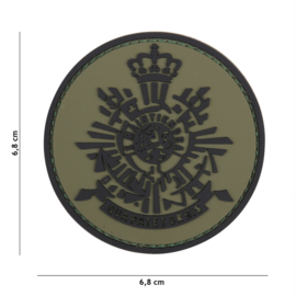 Embleem 3D PVC met klittenband - Korps Mariniers groen/zwart -  6,8 cm. diameter