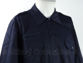 Defensie overhemd donkerblauw Korte Mouw zonder logo  - maat 6080/0005 - gedragen   - origineel