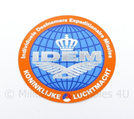 klu Luchtmacht sticker IDEM Inividuele Deelnemers Expeditionaire Missies  - diameter 10 cm -origineel