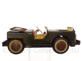 Blikken Jeep MF-722 model vintage voertuig handgemaakt! - 17 x 8 x 7,5 cm - origineel