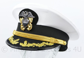US Navy USN Officer visor cap replica Summer cap WHITE - maat 57 tm. 60