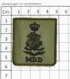 KL Nederlandse leger MDD Maatschappelijke Dienst Defensie borstembleem - met klittenband - 5 x 5 cm - origineel