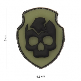 Embleem 3D PVC Ghost Skull - met klittenband - 6 x 4,5 cm