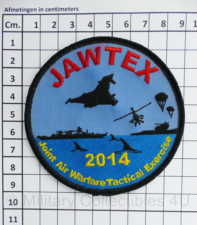 KL Sawtex 2014 Joint Air Warfare Tactical exercise embleem - met klittenband - 9 x 9 cm - origineel