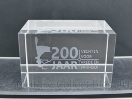 Zeldzaam glazen bureau decoratie 200 jaar vechten voor vrede en vrijheid  - 5 x 8 x 5 cm - zo goed als nieuw -  origineel