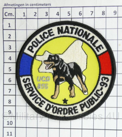 Frans Police Nationale Service Dórdre Public 93 embleem - diameter 9 cm - origineel