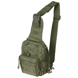 MOLLE schoudertas - zwart, groen en coyote tan - 19 x 27 x 13 cm - 7 liter inhoud
