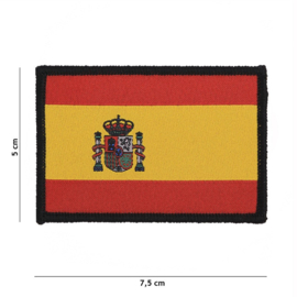 Uniform landsvlag Spanje stof fijn geweven met klittenband - 7,5 x 5 cm