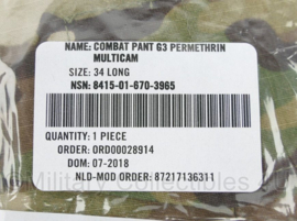 Defensie Multicam Crye Precision G3 Combat pant G3 Permethrin - nieuwste model - maat 36 Regular- nieuw in verpakking - origineel