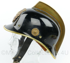 Vintage Brandweer helm met koperen insigne en kam - maat 53-63 - origineel