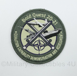 Defensie Bold Quest 2020-2021 Coalition Capability Demonstration and Assessment embleem met klittenband - diameter 9,5 cm - origineel