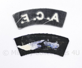 WO2 Brits paar shoulder Titles. Army Cadet Force ACF - 8 x 3 cm - origineel