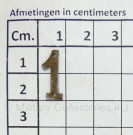 Epaulet metalen cyphers "cijfer 1" -  set van 4 stuks - origineel