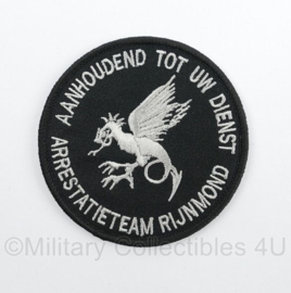 Arrestatieteam Rijnmond embleem Black and Grey met klittenband - diameter 9 cm