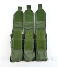 Nederlands leger en Korps Mariniers  Diemaco Colt C7 M4  triple mag pouch GROEN - ongebruikt - maker Profile Equipment - 18,5 x 23 x 5 cm - origineel