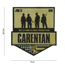 Embleem stof Carentan We stand Alone Together 101st Airborne Division June 6 1944 - 8,5 x 8 cm.