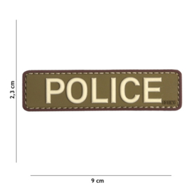 Embleem 3D PVC - met klittenband - POLICE groen/bruin - 9 x 2,3 cm