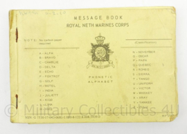KMARNS Royal Neth Marines Corps message book - 15 x 10 x ½ cm - origineel