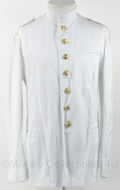 KM Marine toetoep uniform wit met opstaande kraag en gouden knopen - maat 53/ boord 40 cm. - origineel