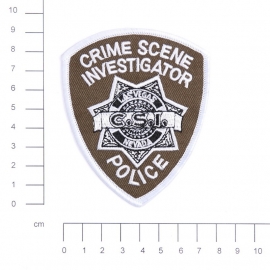 Embleem stof "CSI Crim Scene Investigation " - 9 x 7,5 cm