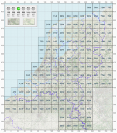 KL Nederlandse leger topografische stafkaart 1:50000 - nr. 40 t/m 49 - op rol - 60 x 60 cm - origineel