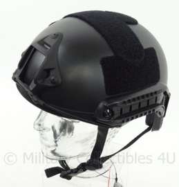 DSI en Politie model MICH 2002 helm met rails, nachtkijker houder en velcro  - BLACK