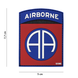 Embleem PVC 3D PVC  met klittenband - 82nd Airborne Division  - 7,7 x 5 cm.