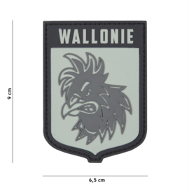 Embleem 3D PVC met klittenband - Wallonie - 9 x 6,5 cm.