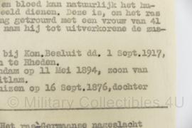 WO2 Nederlands Verzetsdocument met anti-NSB en Duitse tekst - Ras en Bloed - 28 x 21 cm - origineel