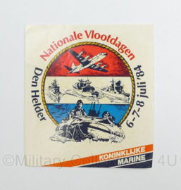 KM Koninklijke Marine Nationale Vlootdagen Den Helder juli 1984 sticker - 10 x 9 cm - origineel