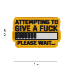 Embleem Attempting to give a fuck - klittenband - 3D PVC - 6 x 3,7 cm