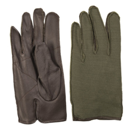 US wool glove met leren handpalm - glad wol - maat 8,5 - origineel