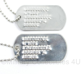 US Army moderne dogtag set Cooper Devoe - gevonden in Multicam uniform - origineel