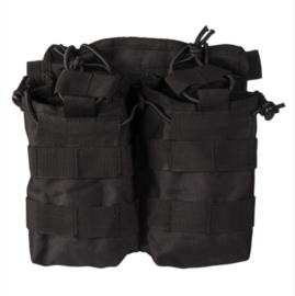 Magazijntas Double Magazin pouch Open Top koppeltas - MOLLE draagsysteem - 18 x 7 x 18,5 cm - ZWART