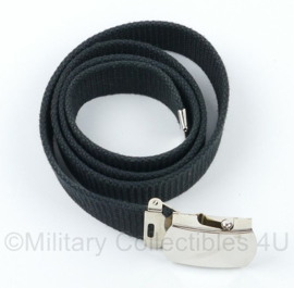 KMAR Koninklijke Marechaussee broekriem webbing zwart met zilveren slot - 95 cm lang - gebruikt - origineel